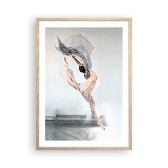 Obraz - Plakat - W tanecznym uniesieniu - 50x70cm - Baletnica Taniec Balet - Nowoczesny modny obraz Plakat rama jasny dąb ARTTOR ARTTOR