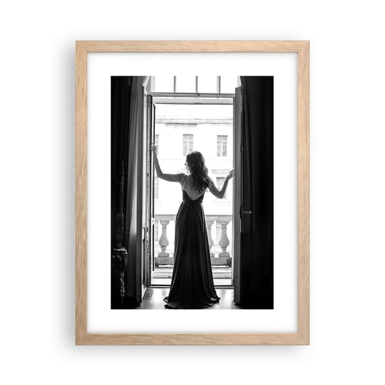 Obraz - Plakat - W wielkim stylu - 30x40cm - Kobieta Moda Modelka - Foto Plakaty na ścianę w ramie jasny dąb - Plakat do Salonu Sypialni ARTTOR ARTTOR