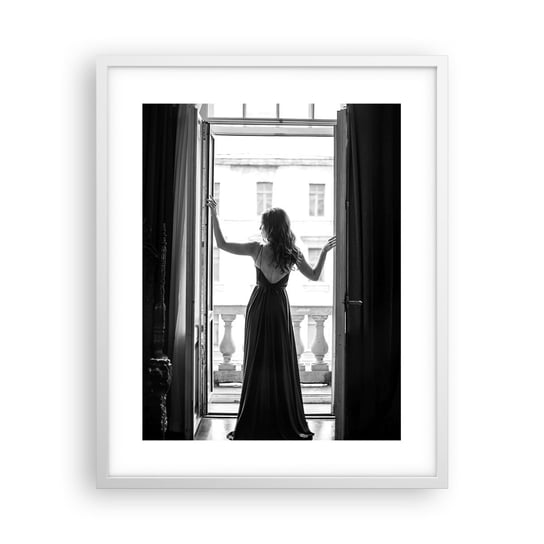 Obraz - Plakat - W wielkim stylu - 40x50cm - Kobieta Moda Modelka - Foto Plakaty w ramie koloru białego do Salonu Sypialni ARTTOR ARTTOR