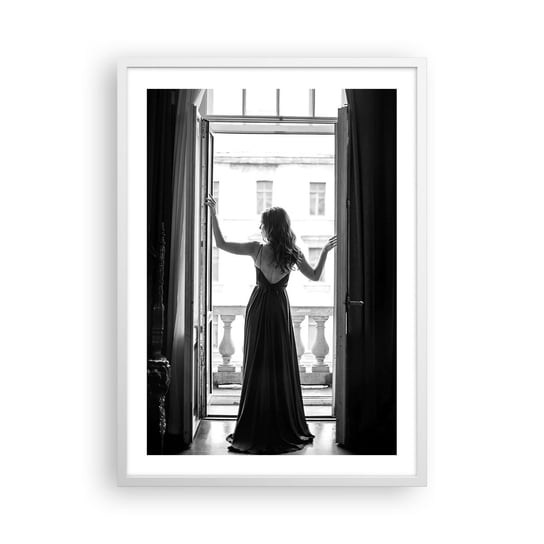 Obraz - Plakat - W wielkim stylu - 50x70cm - Kobieta Moda Modelka - Nowoczesny modny obraz Plakat rama biała ARTTOR ARTTOR