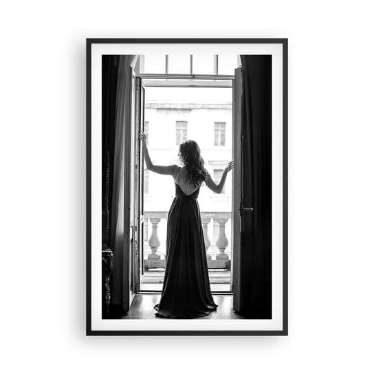 Obraz - Plakat - W wielkim stylu - 61x91cm - Kobieta Moda Modelka - Foto Plakaty na ścianę w czarnej ramie - Plakat do Salonu Sypialni ARTTOR ARTTOR