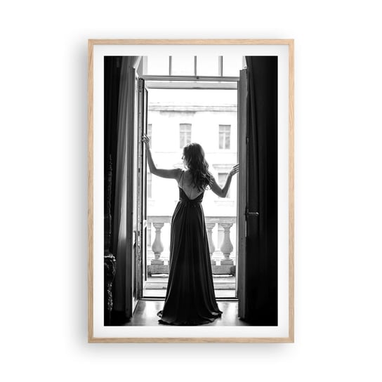 Obraz - Plakat - W wielkim stylu - 61x91cm - Kobieta Moda Modelka - Foto Plakaty na ścianę w ramie jasny dąb - Plakat do Salonu Sypialni ARTTOR ARTTOR