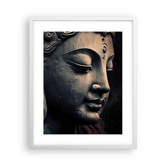 Obraz - Plakat - W zgodzie ze światem - 40x50cm - Budda Indie Medytacja - Foto Plakaty w ramie koloru białego do Salonu Sypialni ARTTOR ARTTOR