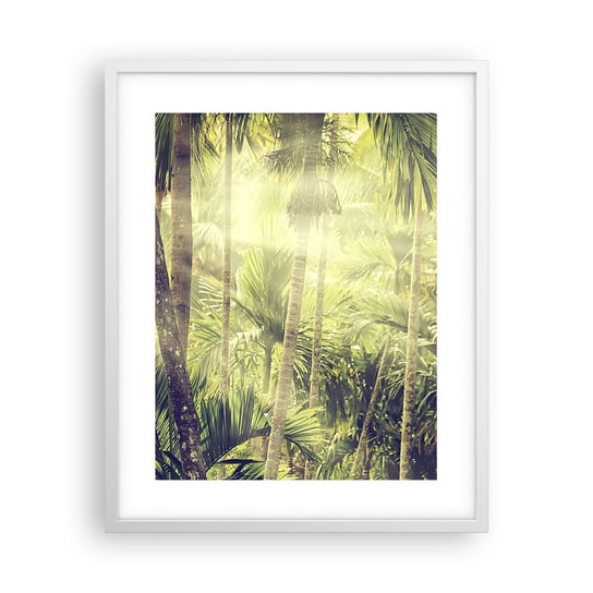 Obraz - Plakat - W zielonym żarze - 40x50cm - Krajobraz Dżungla Las Tropikalny - Foto Plakaty w ramie koloru białego do Salonu Sypialni ARTTOR ARTTOR
