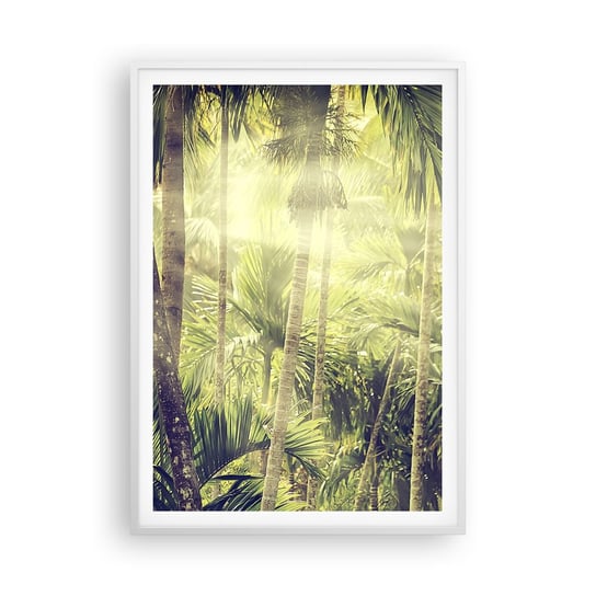 Obraz - Plakat - W zielonym żarze - 70x100cm - Krajobraz Dżungla Las Tropikalny - Foto Plakaty w ramie koloru białego do Salonu Sypialni ARTTOR ARTTOR