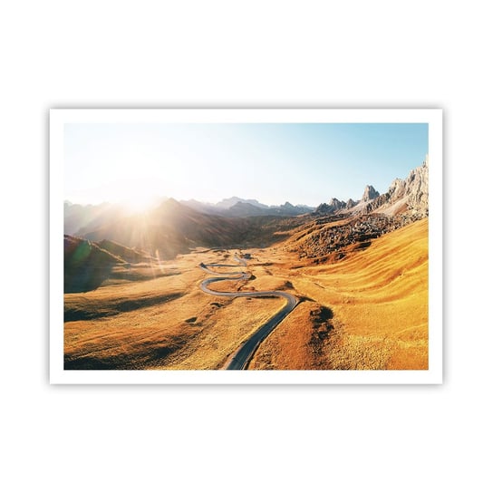 Obraz - Plakat - W złotej dolinie - 100x70cm - Krajobraz Góry Włochy - Foto Plakaty bez ramy na ścianę do Salonu Sypialni ARTTOR ARTTOR