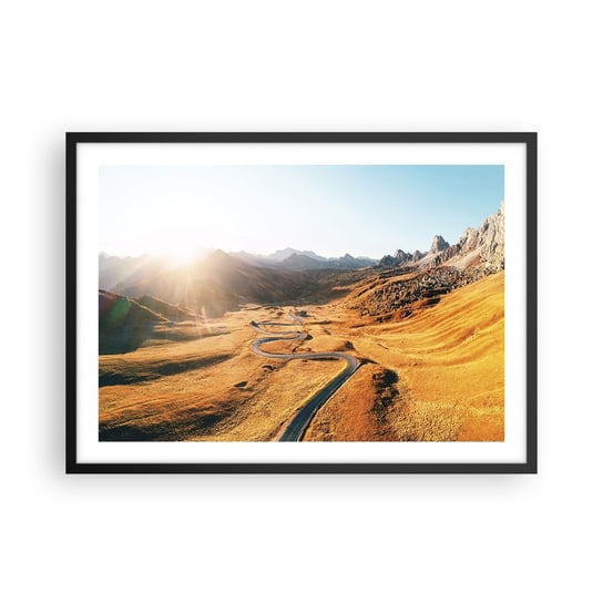 Obraz - Plakat - W złotej dolinie - 70x50cm - Krajobraz Góry Włochy - Nowoczesny modny obraz Plakat czarna rama ARTTOR ARTTOR