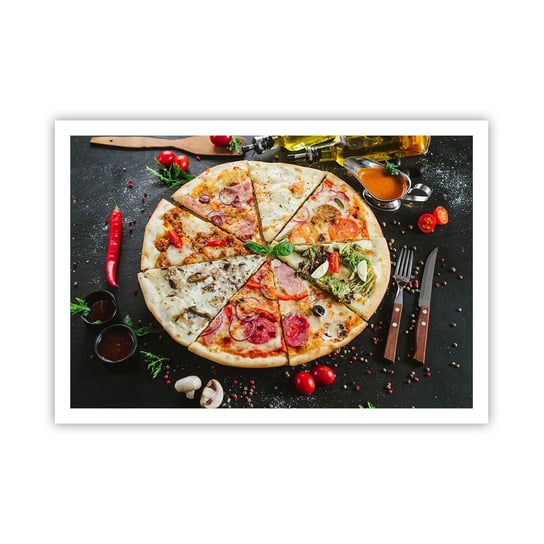 Obraz - Plakat - Wachlarz smaków - 100x70cm - Gastronomia Pizza Włochy - Foto Plakaty bez ramy na ścianę do Salonu Sypialni ARTTOR ARTTOR