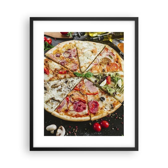 Obraz - Plakat - Wachlarz smaków - 40x50cm - Gastronomia Pizza Włochy - Foto Plakaty w ramie koloru czarnego do Salonu Sypialni ARTTOR ARTTOR