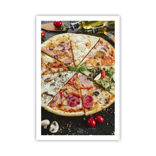 Obraz - Plakat - Wachlarz smaków - 61x91cm - Gastronomia Pizza Włochy - Foto Plakaty na ścianę bez ramy - Plakat do Salonu Sypialni ARTTOR ARTTOR