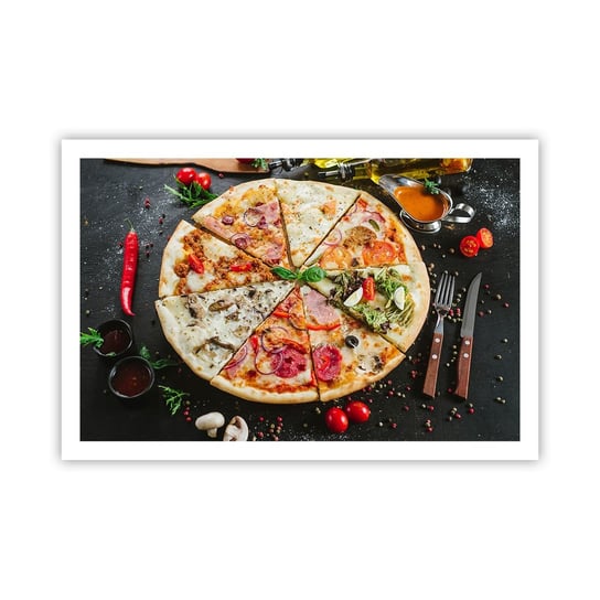 Obraz - Plakat - Wachlarz smaków - 91x61cm - Gastronomia Pizza Włochy - Foto Plakaty na ścianę bez ramy - Plakat do Salonu Sypialni ARTTOR ARTTOR