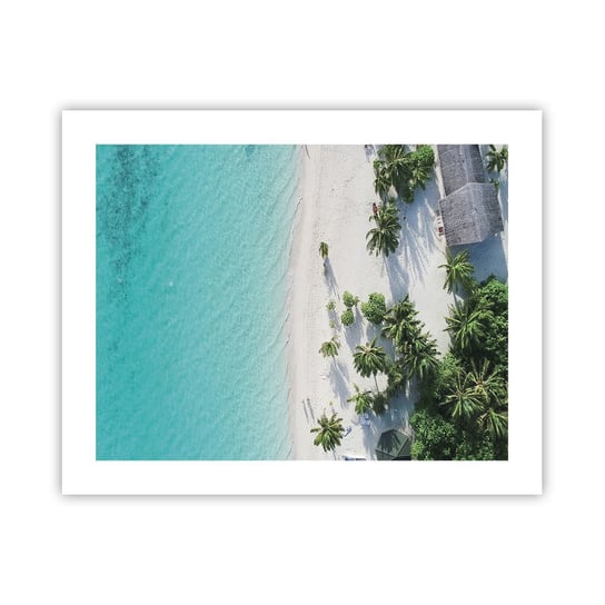 Obraz - Plakat - Wakacje w raju - 50x40cm - Krajobraz Rajska Plaża Malediwy - Foto Plakaty bez ramy do Salonu Sypialni ARTTOR ARTTOR