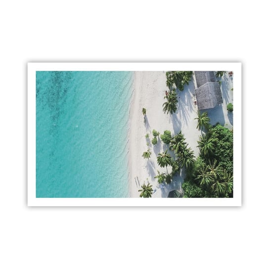 Obraz - Plakat - Wakacje w raju - 91x61cm - Krajobraz Rajska Plaża Malediwy - Foto Plakaty na ścianę bez ramy - Plakat do Salonu Sypialni ARTTOR ARTTOR