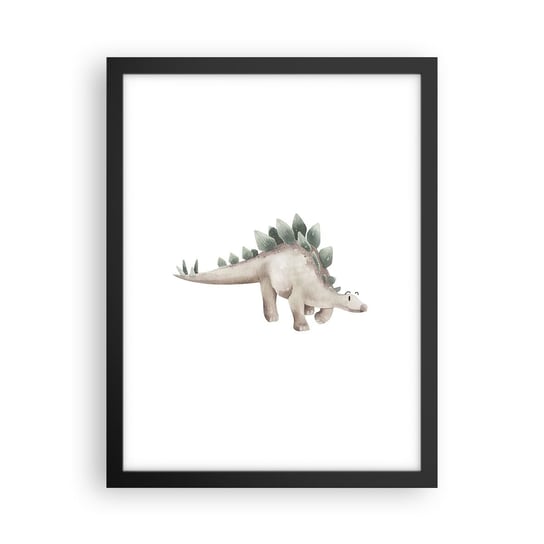 Obraz - Plakat - Wasz przyjaciel - 30x40cm - Dinozaur Dziecięcy Stegozaur - Foto Plakaty na ścianę w czarnej ramie - Plakat do Salonu Sypialni ARTTOR ARTTOR