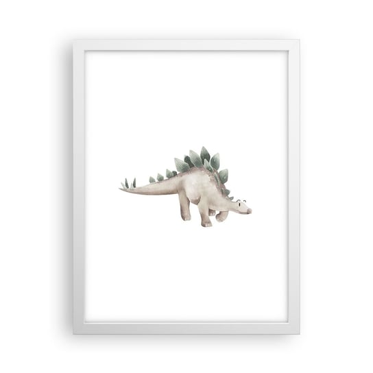 Obraz - Plakat - Wasz przyjaciel - 30x40cm - Dinozaur Dziecięcy Stegozaur - Foto Plakaty na ścianę w ramie białej - Plakat do Salonu Sypialni ARTTOR ARTTOR