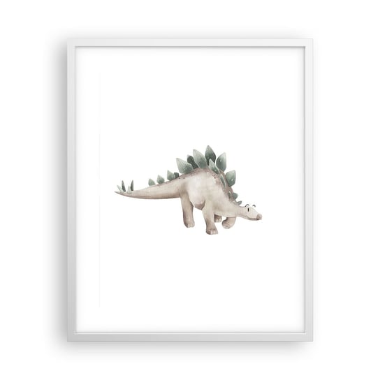 Obraz - Plakat - Wasz przyjaciel - 40x50cm - Dinozaur Dziecięcy Stegozaur - Foto Plakaty w ramie koloru białego do Salonu Sypialni ARTTOR ARTTOR