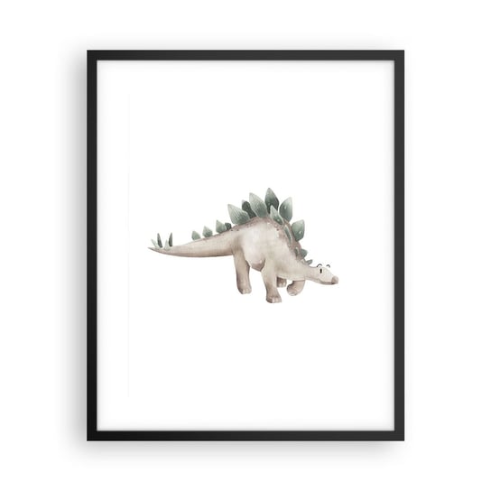 Obraz - Plakat - Wasz przyjaciel - 40x50cm - Dinozaur Dziecięcy Stegozaur - Foto Plakaty w ramie koloru czarnego do Salonu Sypialni ARTTOR ARTTOR