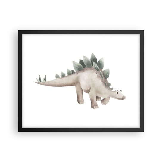 Obraz - Plakat - Wasz przyjaciel - 50x40cm - Dinozaur Dziecięcy Stegozaur - Foto Plakaty w ramie koloru czarnego do Salonu Sypialni ARTTOR ARTTOR
