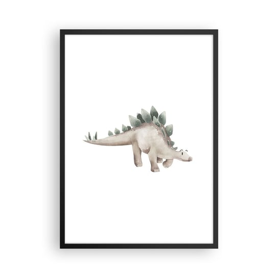 Obraz - Plakat - Wasz przyjaciel - 50x70cm - Dinozaur Dziecięcy Stegozaur - Nowoczesny modny obraz Plakat czarna rama ARTTOR ARTTOR