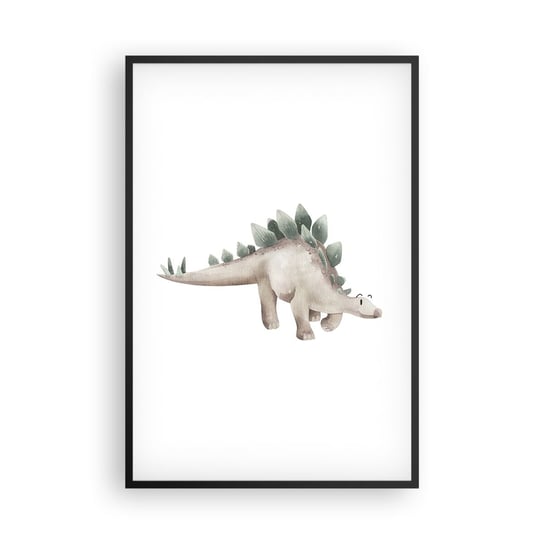 Obraz - Plakat - Wasz przyjaciel - 61x91cm - Dinozaur Dziecięcy Stegozaur - Foto Plakaty na ścianę w czarnej ramie - Plakat do Salonu Sypialni ARTTOR ARTTOR