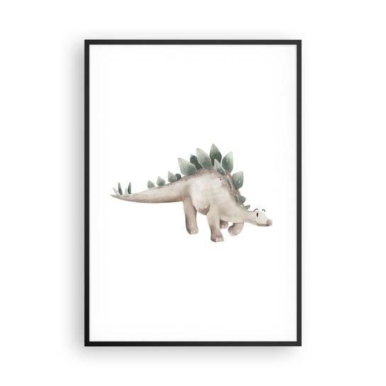 Obraz - Plakat - Wasz przyjaciel - 70x100cm - Dinozaur Dziecięcy Stegozaur - Foto Plakaty w ramie koloru czarnego do Salonu Sypialni ARTTOR ARTTOR