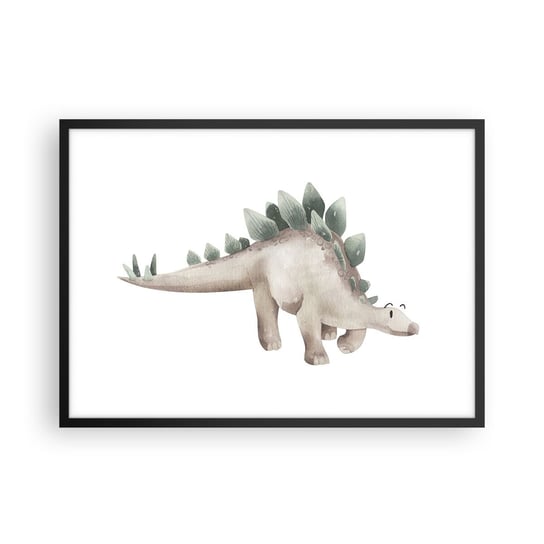 Obraz - Plakat - Wasz przyjaciel - 70x50cm - Dinozaur Dziecięcy Stegozaur - Nowoczesny modny obraz Plakat czarna rama ARTTOR ARTTOR