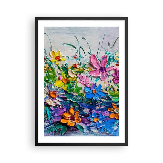 Obraz - Plakat - Wcale nie-martwa natura - 50x70cm - Kwiaty Bukiet Kwiatów Ogród - Nowoczesny modny obraz Plakat czarna rama ARTTOR ARTTOR