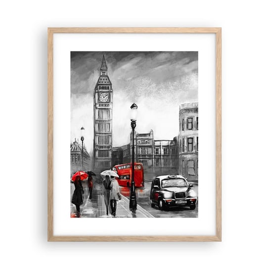 Obraz - Plakat - Wcale nie szare miasto - 40x50cm - Londyn Miasto Architektura - Foto Plakaty w ramie koloru jasny dąb do Salonu Sypialni ARTTOR ARTTOR