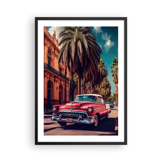 Obraz - Plakat - Wciąż jeszcze w Hawanie - 50x70cm - Retro Auto Palma - Nowoczesny modny obraz Plakat czarna rama ARTTOR ARTTOR