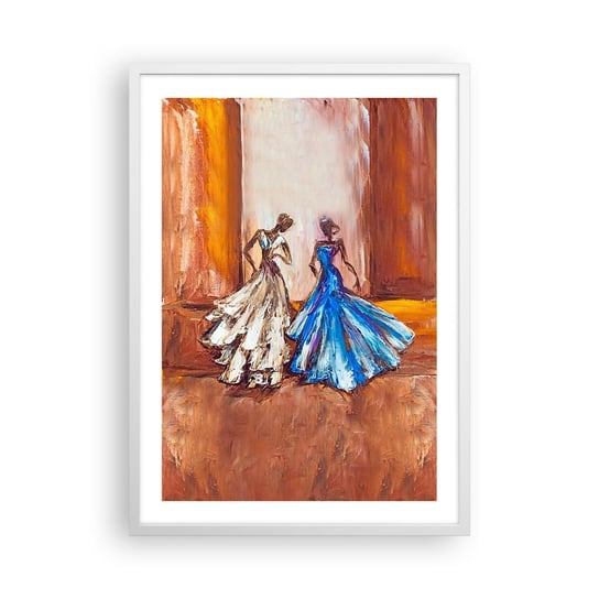 Obraz - Plakat - Wdzięczny duet - 50x70cm - Kobieta Suknia Ślubna Moda - Nowoczesny modny obraz Plakat rama biała ARTTOR ARTTOR
