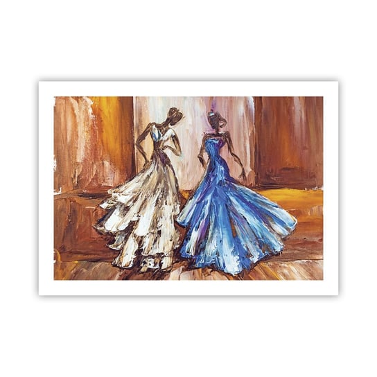 Obraz - Plakat - Wdzięczny duet - 70x50cm - Kobieta Suknia Ślubna Moda - Nowoczesny modny obraz Plakat bez ramy do Salonu Sypialni ARTTOR ARTTOR