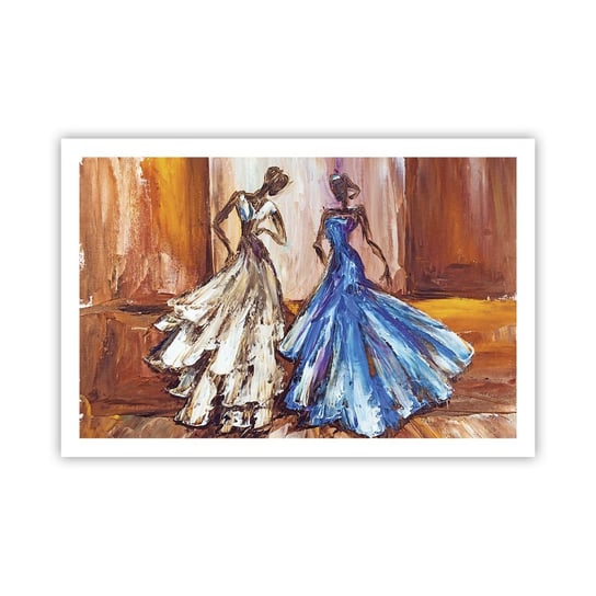 Obraz - Plakat - Wdzięczny duet - 91x61cm - Kobieta Suknia Ślubna Moda - Foto Plakaty na ścianę bez ramy - Plakat do Salonu Sypialni ARTTOR ARTTOR
