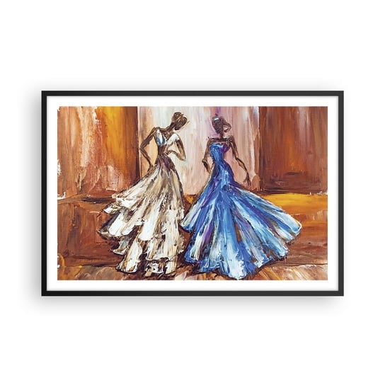 Obraz - Plakat - Wdzięczny duet - 91x61cm - Kobieta Suknia Ślubna Moda - Foto Plakaty na ścianę w czarnej ramie - Plakat do Salonu Sypialni ARTTOR ARTTOR