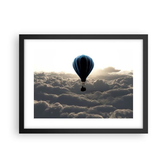 Obraz - Plakat - Wędrowiec ponad chmurami - 40x30cm - Krajobraz Lot Balonem Podróże - Foto Plakaty na ścianę w czarnej ramie - Plakat do Salonu Sypialni ARTTOR ARTTOR