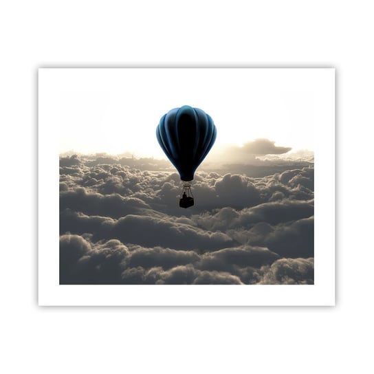 Obraz - Plakat - Wędrowiec ponad chmurami - 50x40cm - Krajobraz Lot Balonem Podróże - Foto Plakaty bez ramy do Salonu Sypialni ARTTOR ARTTOR