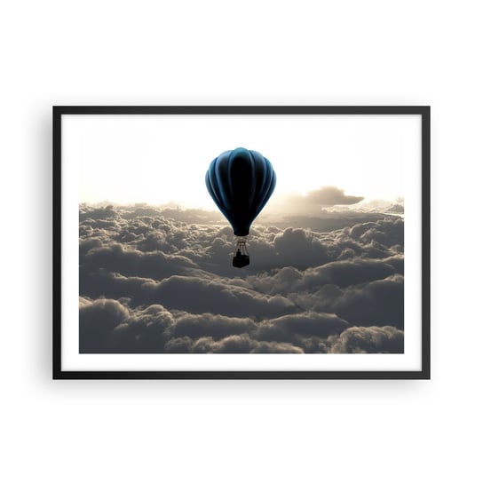 Obraz - Plakat - Wędrowiec ponad chmurami - 70x50cm - Krajobraz Lot Balonem Podróże - Nowoczesny modny obraz Plakat czarna rama ARTTOR ARTTOR