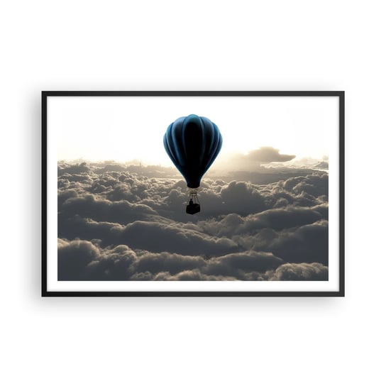 Obraz - Plakat - Wędrowiec ponad chmurami - 91x61cm - Krajobraz Lot Balonem Podróże - Foto Plakaty na ścianę w czarnej ramie - Plakat do Salonu Sypialni ARTTOR ARTTOR