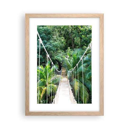 Obraz - Plakat - Welcome to the jungle! - 30x40cm - Krajobraz Dżungla Honduras - Foto Plakaty na ścianę w ramie jasny dąb - Plakat do Salonu Sypialni ARTTOR ARTTOR