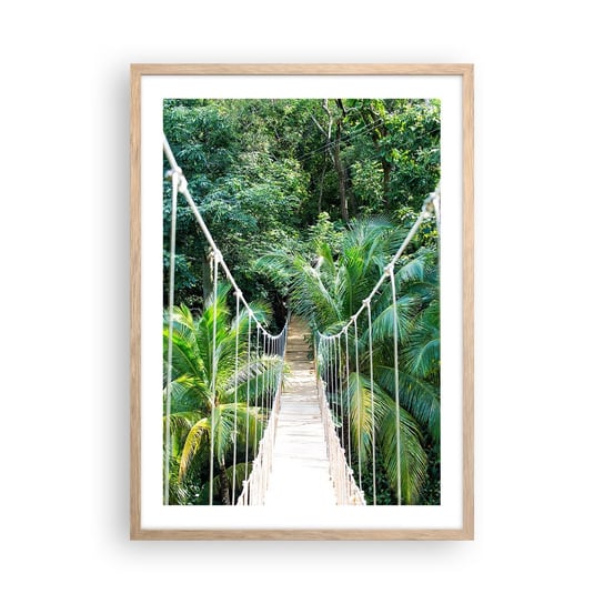 Obraz - Plakat - Welcome to the jungle! - 50x70cm - Krajobraz Dżungla Honduras - Nowoczesny modny obraz Plakat rama jasny dąb ARTTOR ARTTOR