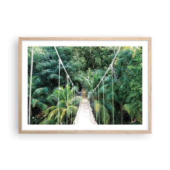 Obraz - Plakat - Welcome to the jungle! - 70x50cm - Krajobraz Dżungla Honduras - Nowoczesny modny obraz Plakat rama jasny dąb ARTTOR ARTTOR