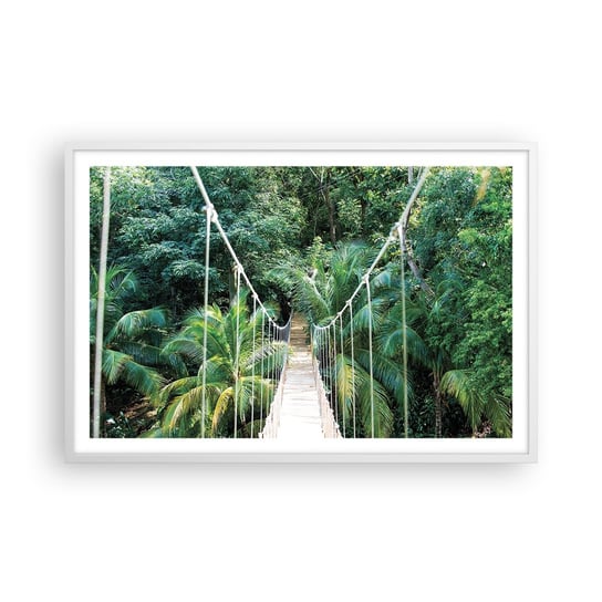 Obraz - Plakat - Welcome to the jungle! - 91x61cm - Krajobraz Dżungla Honduras - Foto Plakaty na ścianę w ramie białej - Plakat do Salonu Sypialni ARTTOR ARTTOR