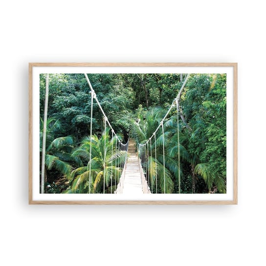 Obraz - Plakat - Welcome to the jungle! - 91x61cm - Krajobraz Dżungla Honduras - Foto Plakaty na ścianę w ramie jasny dąb - Plakat do Salonu Sypialni ARTTOR ARTTOR