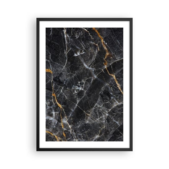 Obraz - Plakat - Wewnętrzne życie kamienia - 50x70cm - Abstrakcja Sztuka Marmur - Nowoczesny modny obraz Plakat czarna rama ARTTOR ARTTOR