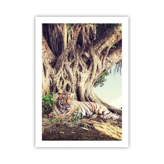 Obraz - Plakat - Widok z Księgi Rodzaju - 50x70cm - Tygrys Bengalski Indie Krajobraz - Nowoczesny modny obraz Plakat bez ramy do Salonu Sypialni ARTTOR ARTTOR