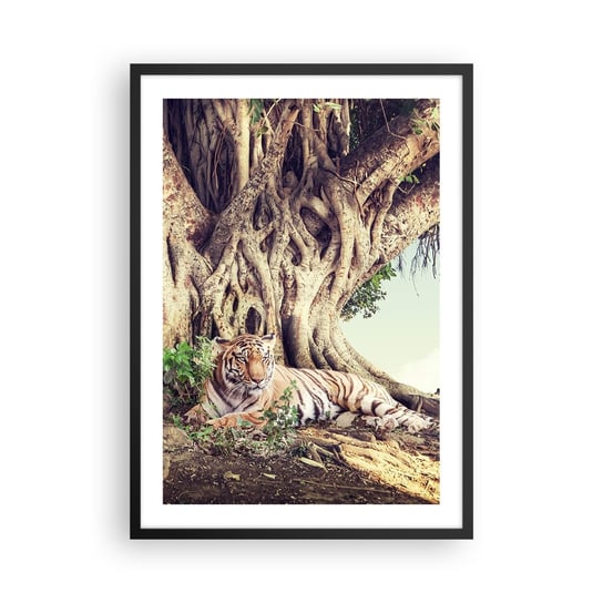 Obraz - Plakat - Widok z Księgi Rodzaju - 50x70cm - Tygrys Bengalski Indie Krajobraz - Nowoczesny modny obraz Plakat czarna rama ARTTOR ARTTOR