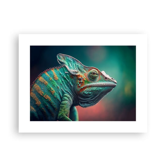 Obraz - Plakat - Widzisz mnie? Niedobrze… - 40x30cm - Kameleon Zwierzęta Gad - Foto Plakaty na ścianę bez ramy - Plakat do Salonu Sypialni ARTTOR ARTTOR