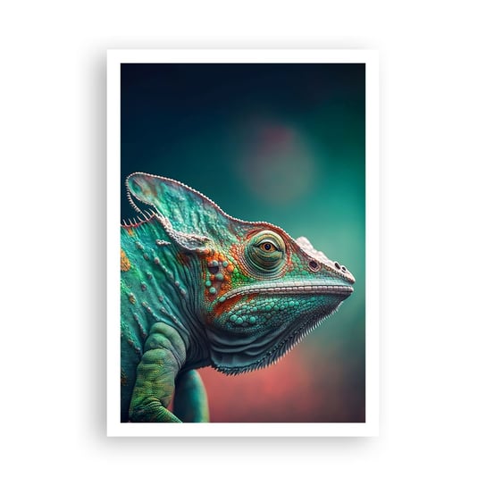 Obraz - Plakat - Widzisz mnie? Niedobrze… - 70x100cm - Kameleon Zwierzęta Gad - Foto Plakaty bez ramy na ścianę do Salonu Sypialni ARTTOR ARTTOR