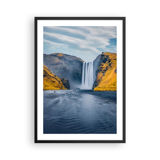 Obraz - Plakat - Wieczne trwanie, wieczny ruch - 50x70cm - Krajobraz Wodospad Islandia - Nowoczesny modny obraz Plakat czarna rama ARTTOR ARTTOR