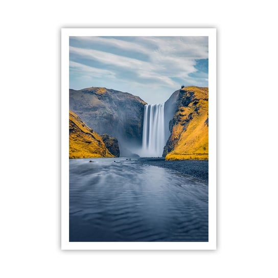 Obraz - Plakat - Wieczne trwanie, wieczny ruch - 70x100cm - Krajobraz Wodospad Islandia - Foto Plakaty bez ramy na ścianę do Salonu Sypialni ARTTOR ARTTOR