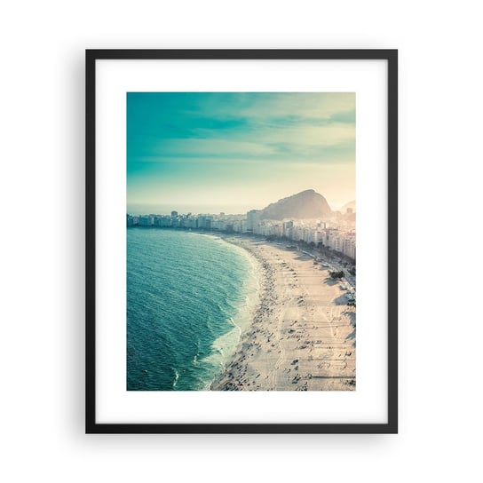 Obraz - Plakat - Wieczne wakacje w Rio - 40x50cm - Wybrzeże Rio De Janeiro Plaża - Foto Plakaty w ramie koloru czarnego do Salonu Sypialni ARTTOR ARTTOR